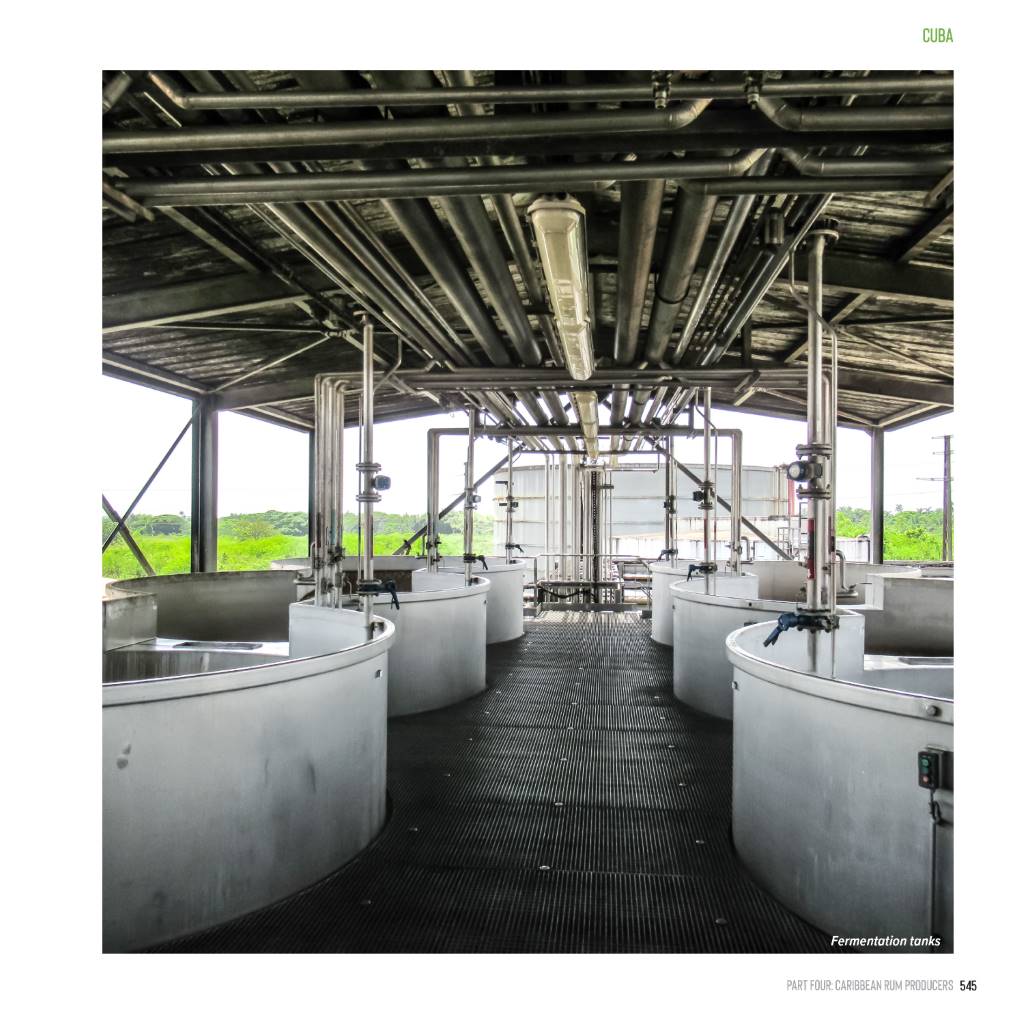 Picture of fermenters at the Havana Club distillery in Cuba