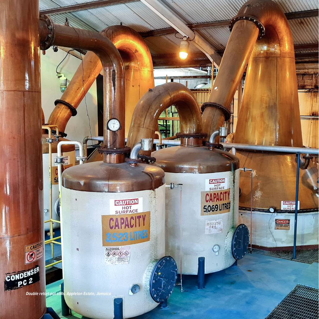 Picture of pot stills at Appleton Estate in Jamaica